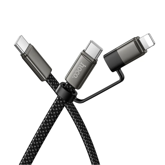 USB-C til Lightning / USB-C data- og opladningskabel HOCO X125, 60W, 1m, Sort