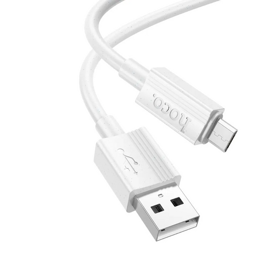 USB-A til microUSB data- og opladningskabel HOCO X107, 18W, 1m, hvid