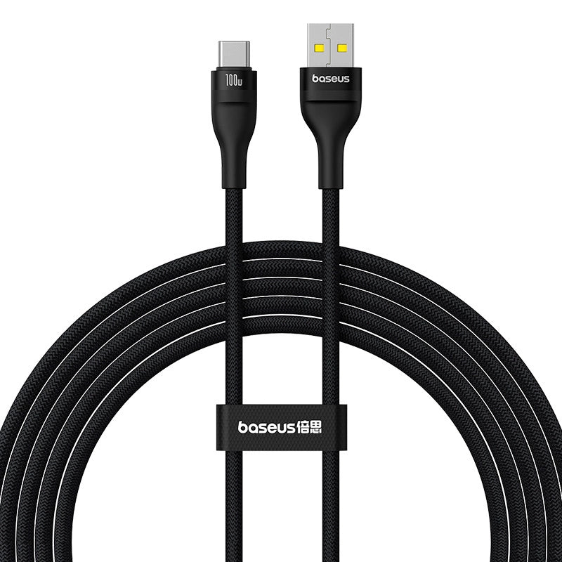 USB-A til USB-C data- og opladningskabel Baseus Flash Series II, 100W, 2m, Sort P10311804111-01