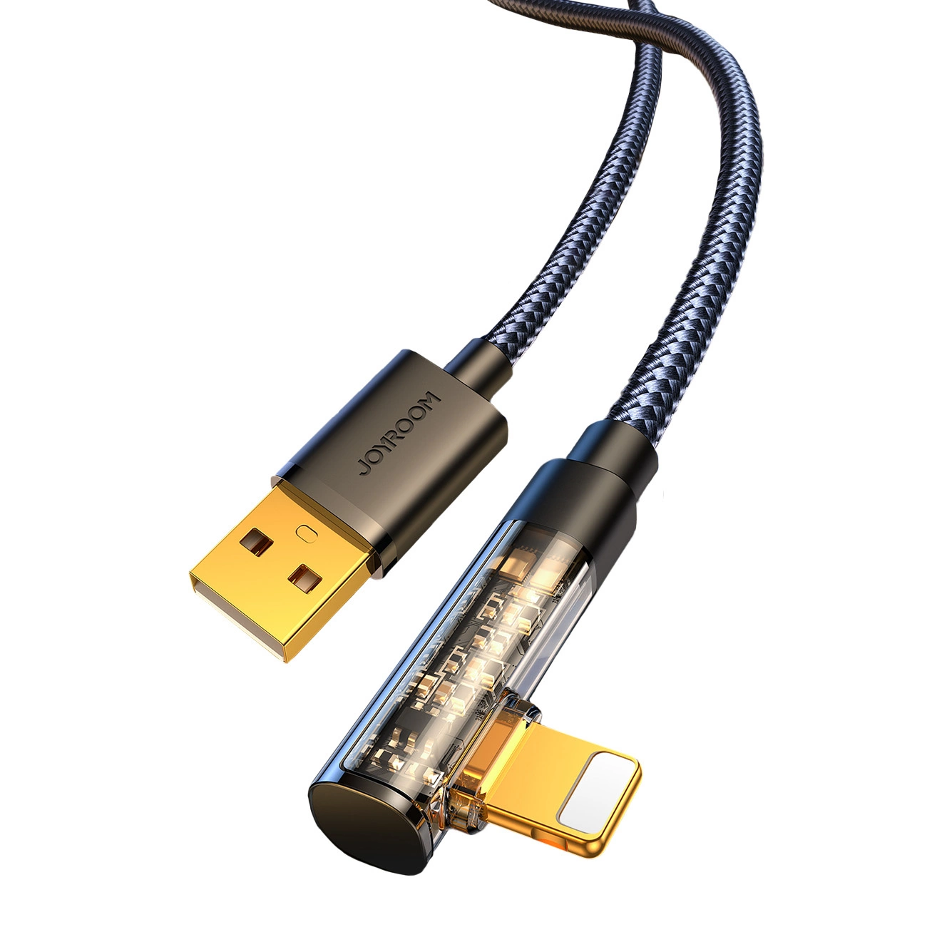 USB-A til Lightning data- og opladningskabel Joyroom S-UL012A6 vinklet, 18W, 1,2m, sort