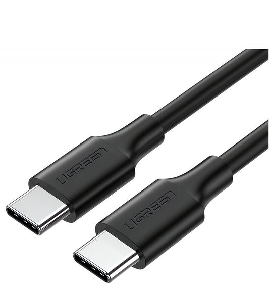 USB-C Data- og Opladningskabel - USB-C UGREEN US286, 60W, 0,5m, Sort