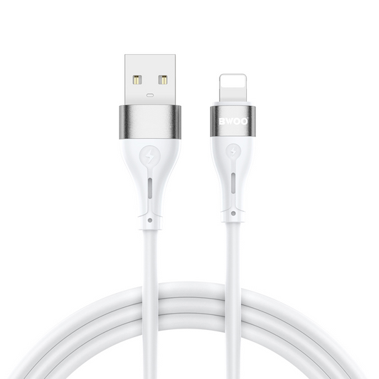 USB-A til Lightning data- og opladningskabel BWOO X280L, 15W, 1m, hvid