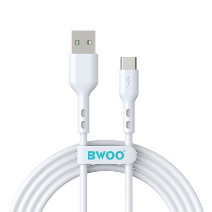 USB-A til USB-C data- og opladningskabel BWOO BO-X172C-2M, 15W, 2m, hvid
