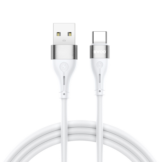 USB-A til USB-C data- og opladningskabel BWOO X280C, 15W, 1m, hvid