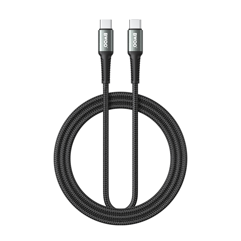 USB-C Data- og Opladningskabel - USB-C BWOO BO-X288C-C, 60W, 1m, Sort