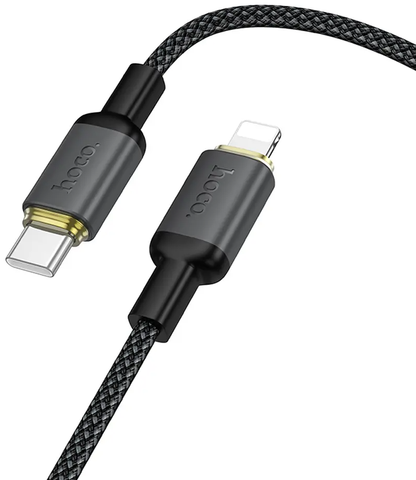 USB-C til Lightning data- og opladningskabel HOCO X128 Benefit, 30W, 1m, sort