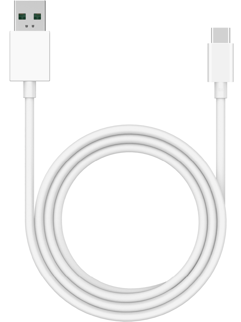 USB-A til USB-C data- og opladningskabel Oppo DL154, 1m, hvid 611602000020