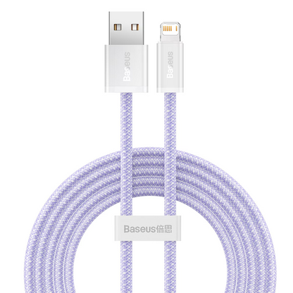 USB-A til Lightning data- og opladningskabel Baseus Dynamic Series, 18W, 2m, Lilla CALD000505