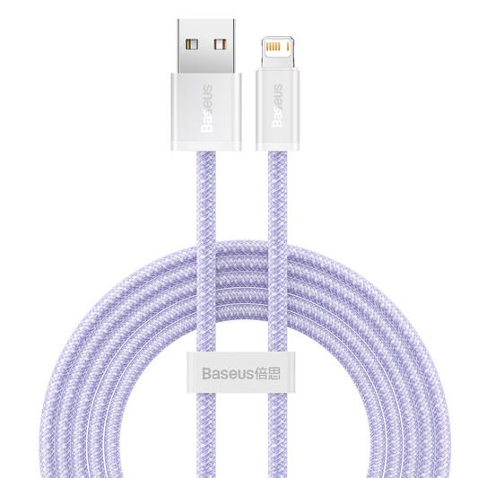 USB-A til Lightning data- og opladningskabel Baseus Dynamic Series, 18W, 2m, Lilla CALD000505