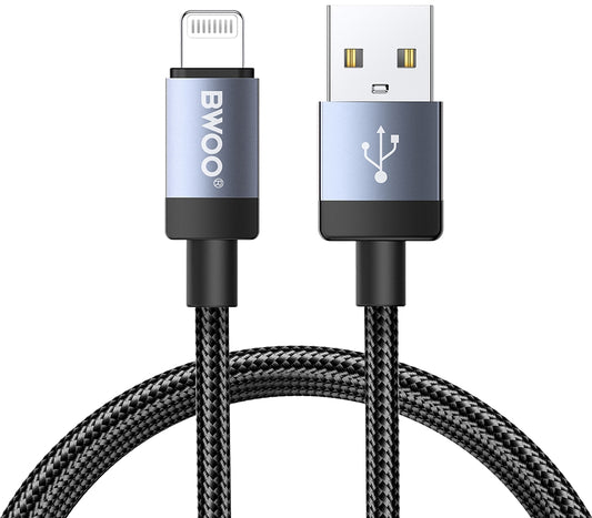 USB-A til Lightning data- og opladningskabel BWOO BO-X401L, 18W, 1m, sort