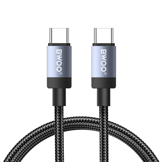 USB-C Data- og Opladningskabel - USB-C BWOO BO-X401CC, 65W, 1m, Sort