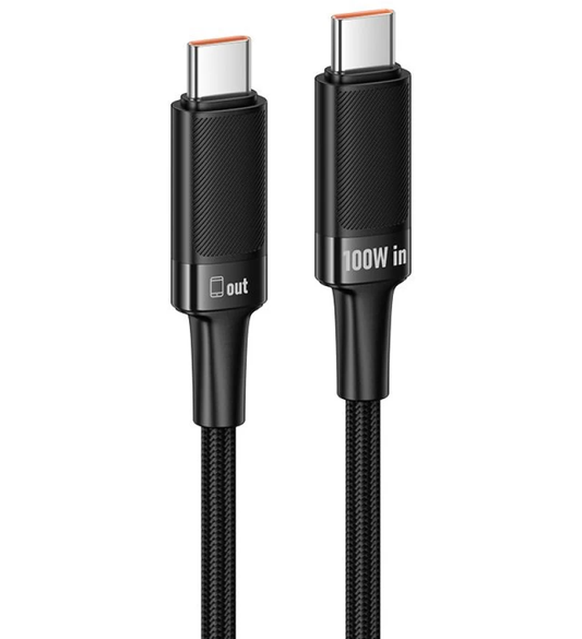 USB-C Data- og Opladningskabel - USB-C HOCO U153 Extreme, 100W, 1,2m, Sort