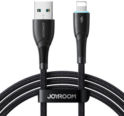 Joyroom SA32-AL3 USB-A til Lightning data- og opladningskabel, 18 W, 1 m, sort