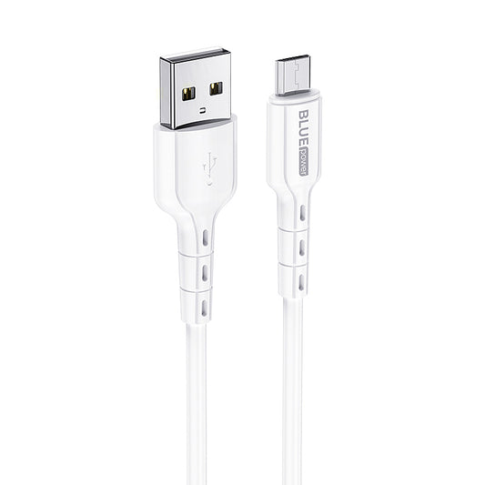 USB-A - microUSB data- og opladningskabel BLUE Power BMDU01 Novel, 18W, 1m, Hvid