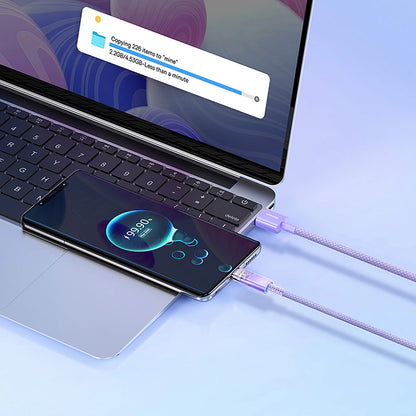 Data- og opladningskabel USB-A - USB-C Baseus Explorer, 100W, 1m, Lilla CATS010405