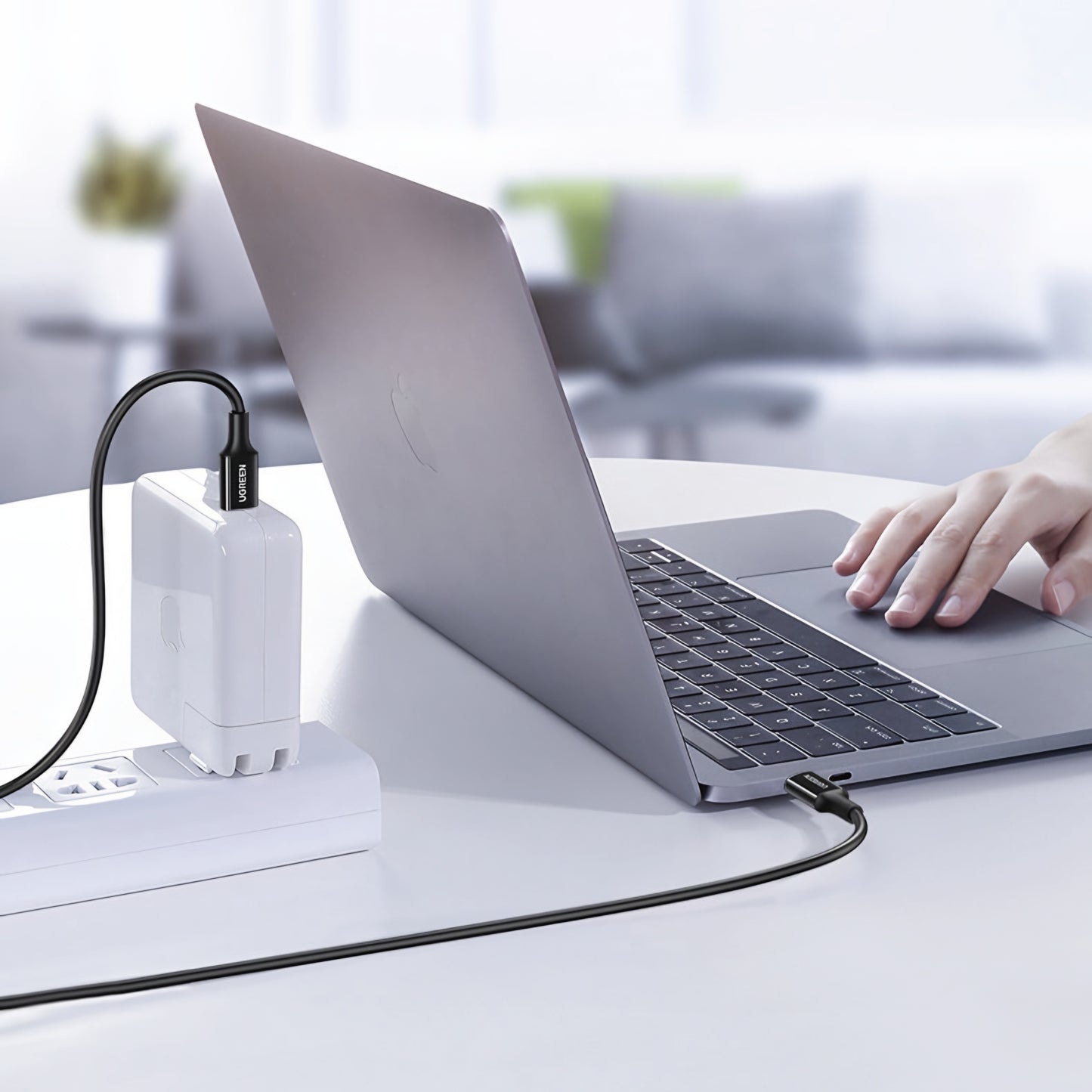 USB-C Data- og Opladningskabel - USB-C UGREEN US300, 100W, 2m, Hvid