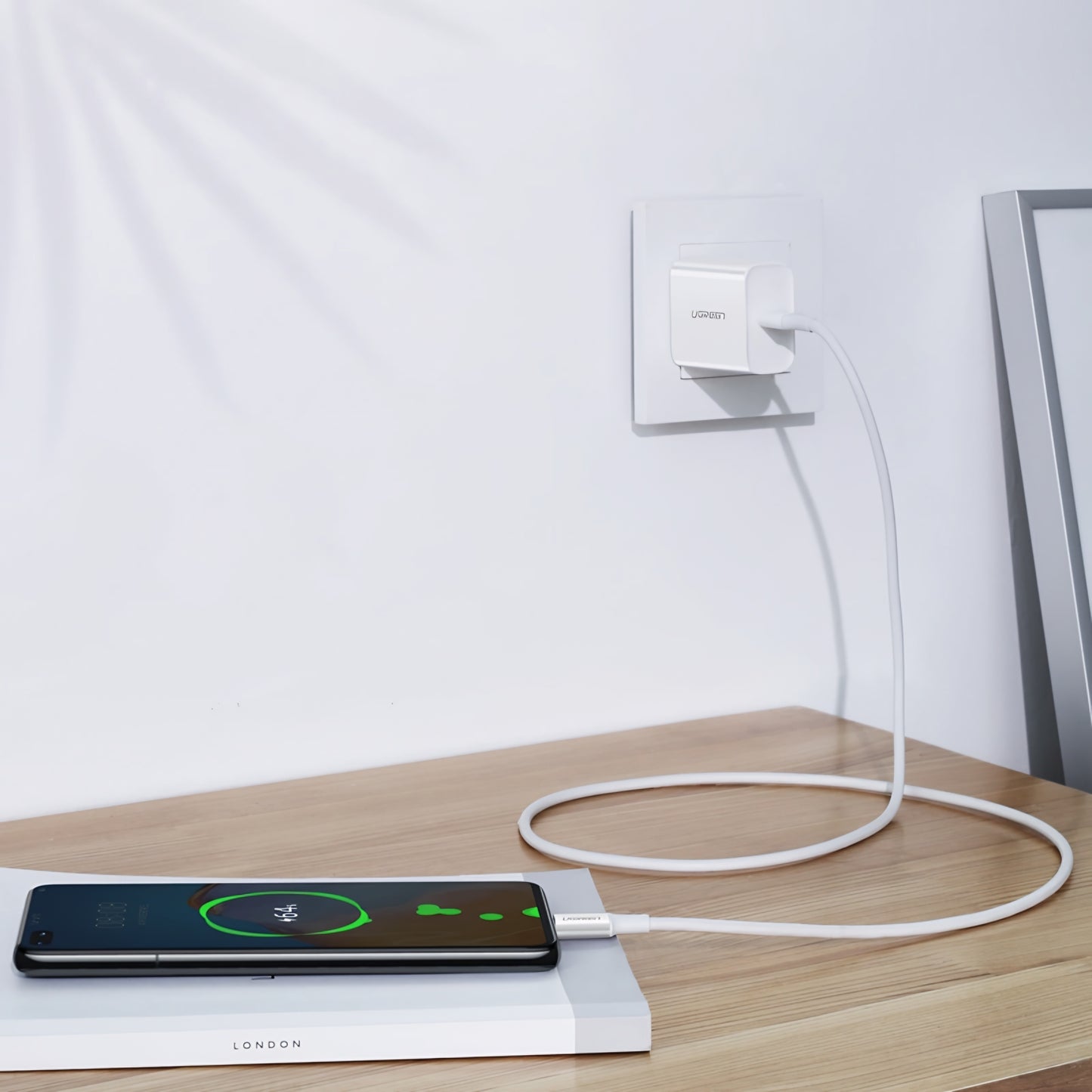 USB-C Data- og Opladningskabel - USB-C UGREEN US300, 100W, 2m, Hvid