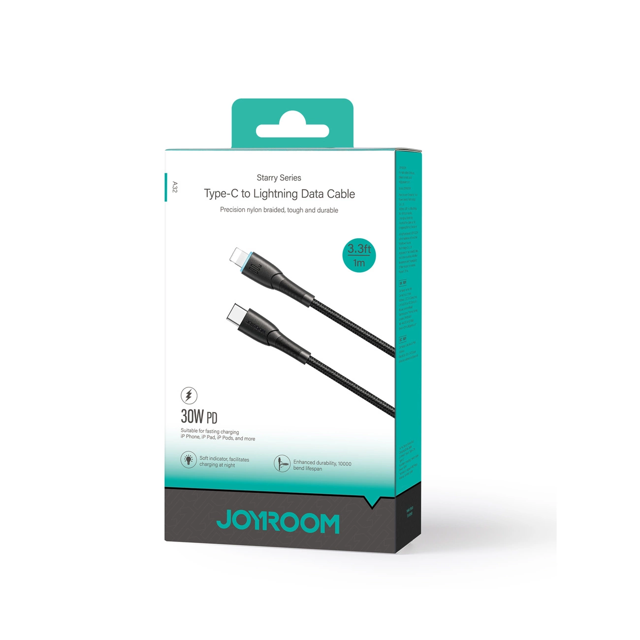 USB-C to Lightning Data and Charging Cable Joyroom S-A32, 30W, 1m, Black