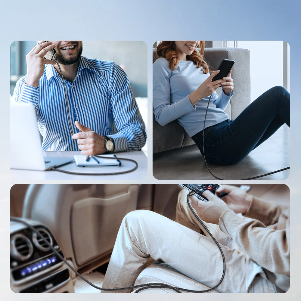 USB-C Data- og Opladningskabel - USB-C Joyroom S-A25 Light-Speed, 100W, 1.2m, Sort