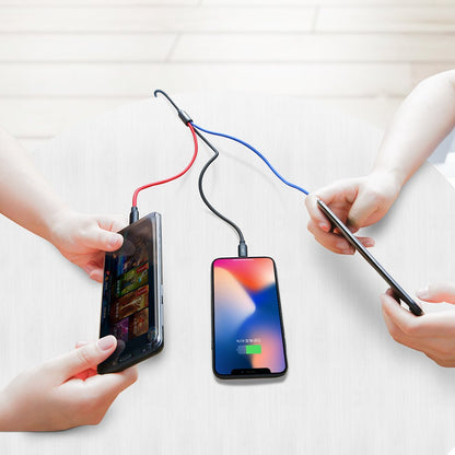 USB-A - Lightning / microUSB / USB-C Baseus Colors 3in1 opladerkabel, 20W, 1,2m, Sort CAMLT-BSY01
