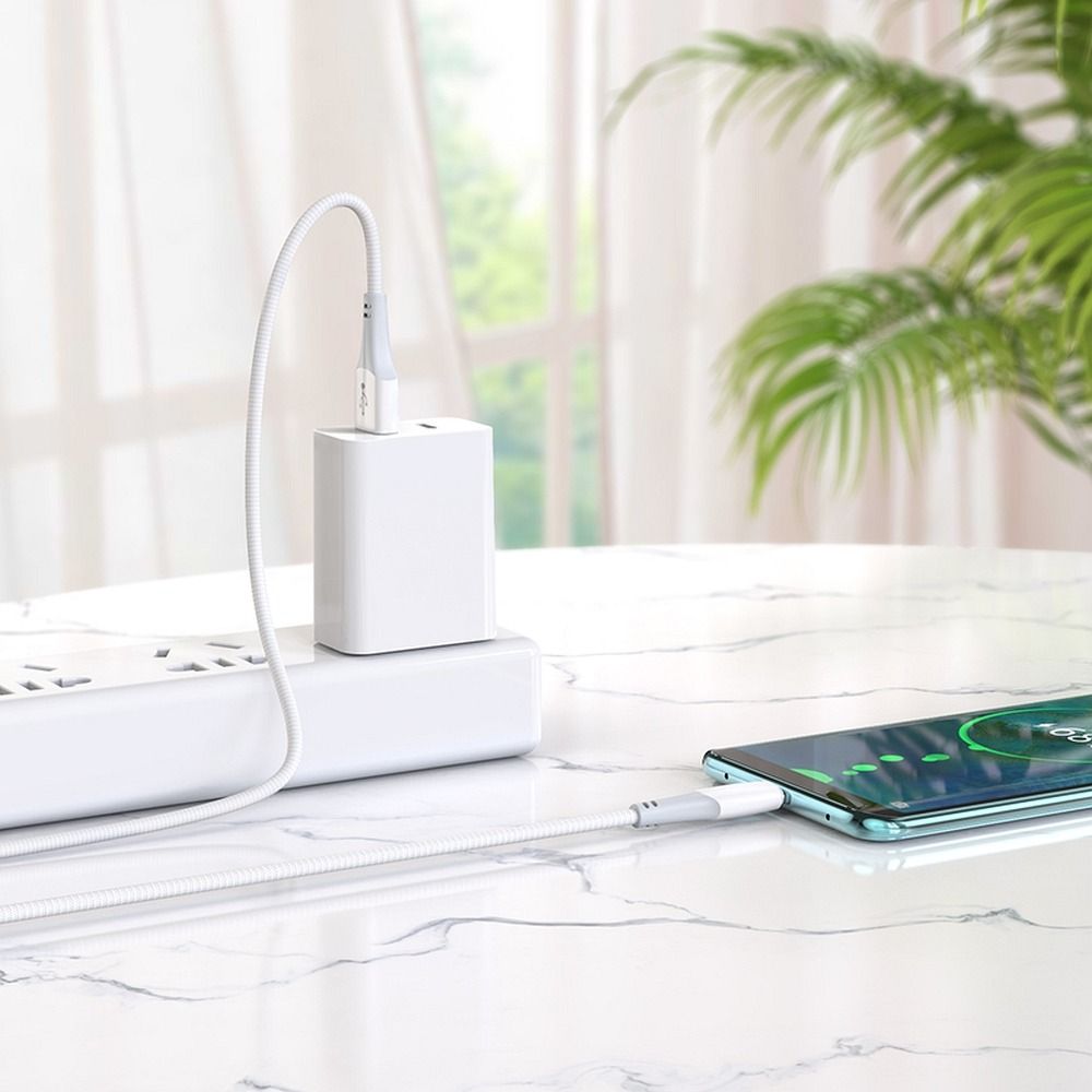 Data- og opladningskabel USB-A - USB-C HOCO X70, 18W, 1m, Hvid