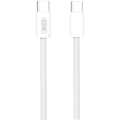 Data- og opladningskabel USB-C - USB-C XO Design NB-Q260A, 60W, 1m, Hvid