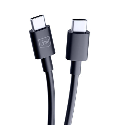 USB-C Data- og Opladningskabel - USB-C 3MK Hyper, 100W, 1.2m, Sort