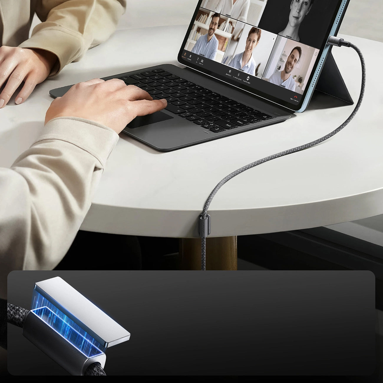 Data- og opladningskabel USB-A - USB-C Joyroom S-A50, 60W, 1.2m, Grå
