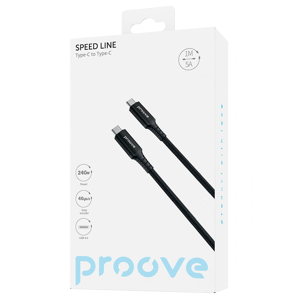 USB-C Data- og Opladningskabel - USB-C Proove Speed Line, 240W, 1m, Sort