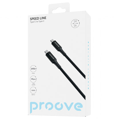 USB-C Data- og Opladningskabel - USB-C Proove Speed Line, 240W, 1m, Sort
