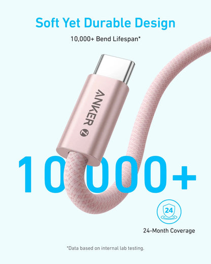 USB-C data- og opladningskabel - USB-C Anker Zolo, 240W, 1m, Sort A8060H11