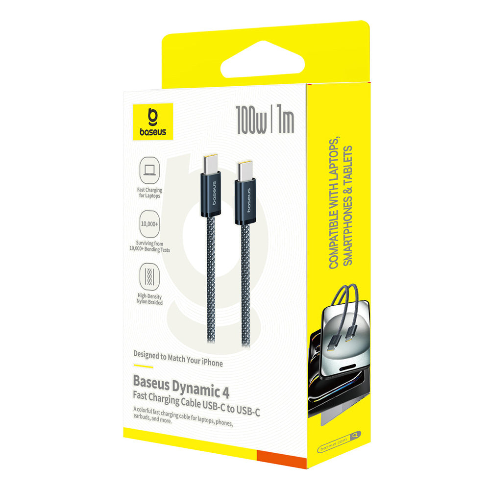 Data- og opladningskabel USB-C - USB-C Baseus Dynamic 4 Series, 100W, 1m, Marineblå P10381400121-00