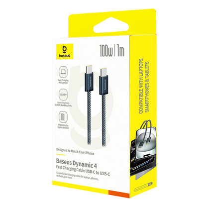 Data- og opladningskabel USB-C - USB-C Baseus Dynamic 4 Series, 100W, 1m, Marineblå P10381400121-00
