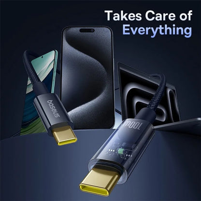 Data- og opladningskabel USB-C - USB-C Baseus Explorer, 100W, 1m, Marineblå P10319704321-00