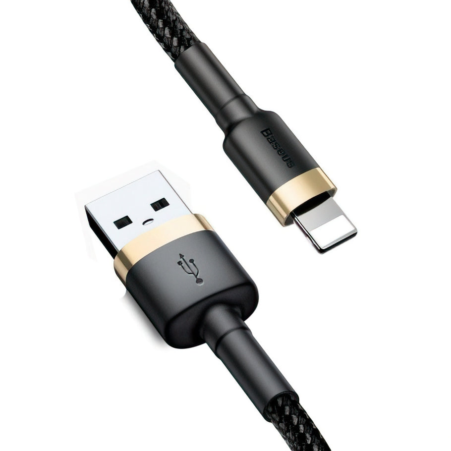 Data- og opladningskabel USB-A - Lightning Baseus Cafule, 18W, 3m, Guld CALKLF-RV1