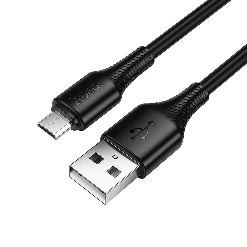 Data- og opladningskabel USB-A - microUSB HOCO X120, 18W, 1m, Sort
