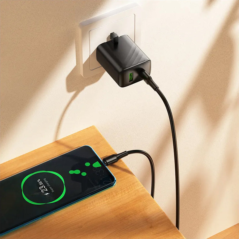 USB-C Data- og Opladningskabel - USB-C HOCO X120, 60W, 1m, Sort