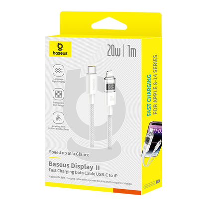 Data- og opladningskabel USB-C - USB-C Baseus Display 2, 100W, 2m, Hvid P10382702211-01