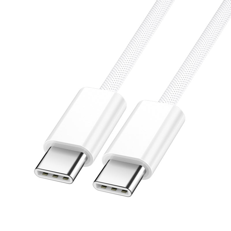 USB-C Data og Opladningskabel - USB-C BWOO BO-X284, 60W, 2m, Hvid
