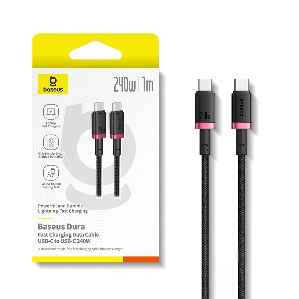 Data- og opladningskabel USB-C - USB-C Baseus Dura Series, 240W, 1m, Rød P10377803U03-01