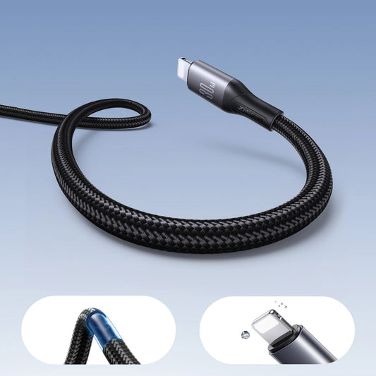USB-C - Lightning data- og opladningskabel Joyroom S-A28 Flash, 30W, 1m, Sort