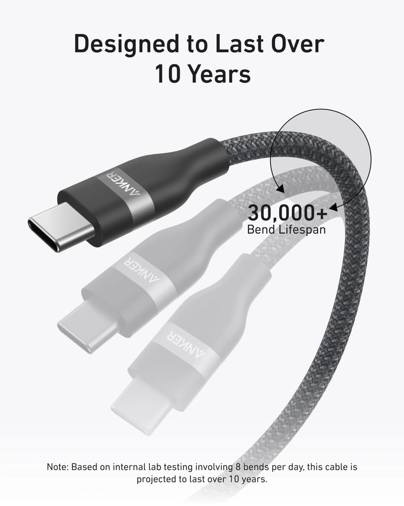 USB-C Data og Opladningskabel - USB-C Anker, 240W, 0.9m, Sort A82E2H11