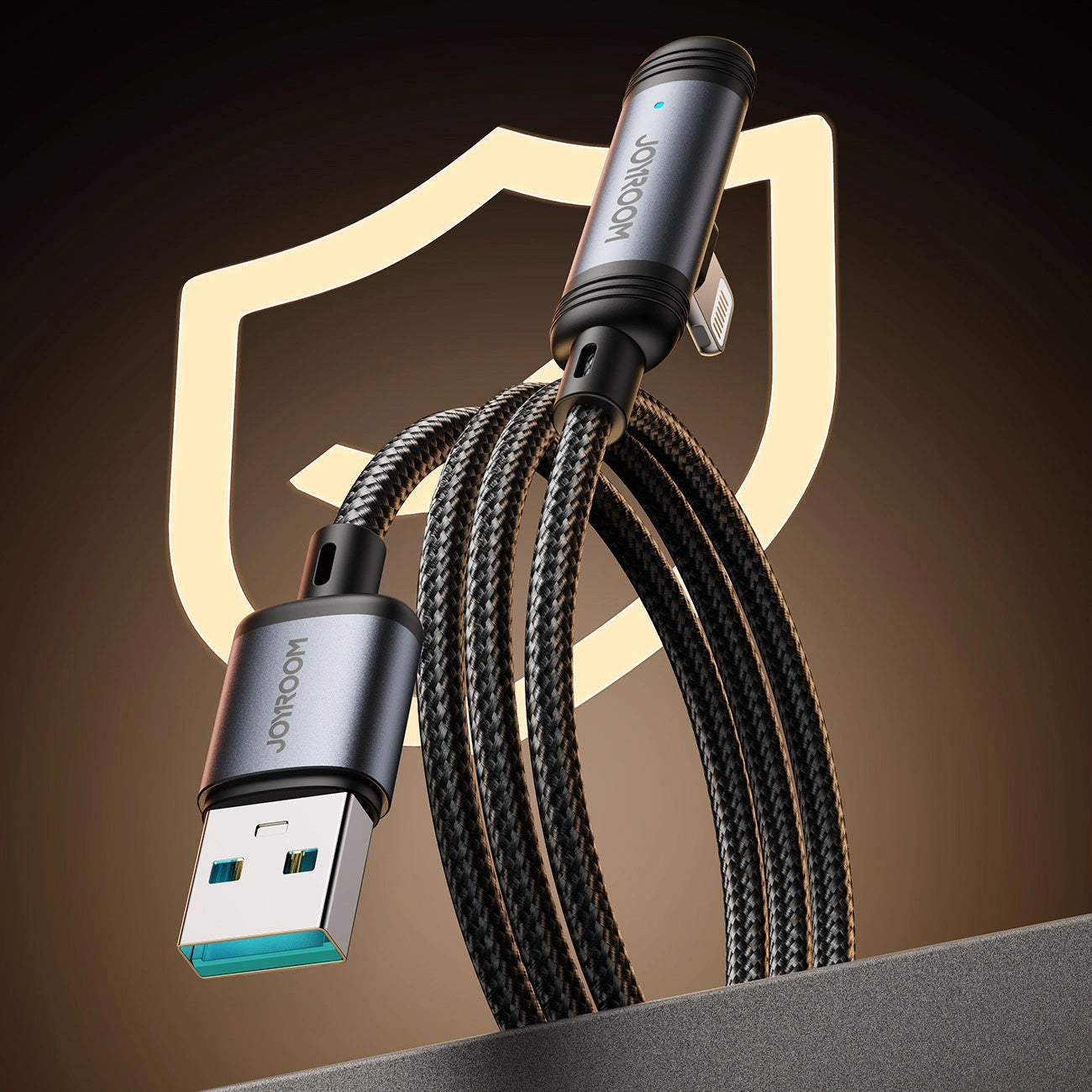Data- og opladningskabel USB-A - USB-C Joyroom S-A56 EnjoyX Angled, 20W, 1,2 m, Sort