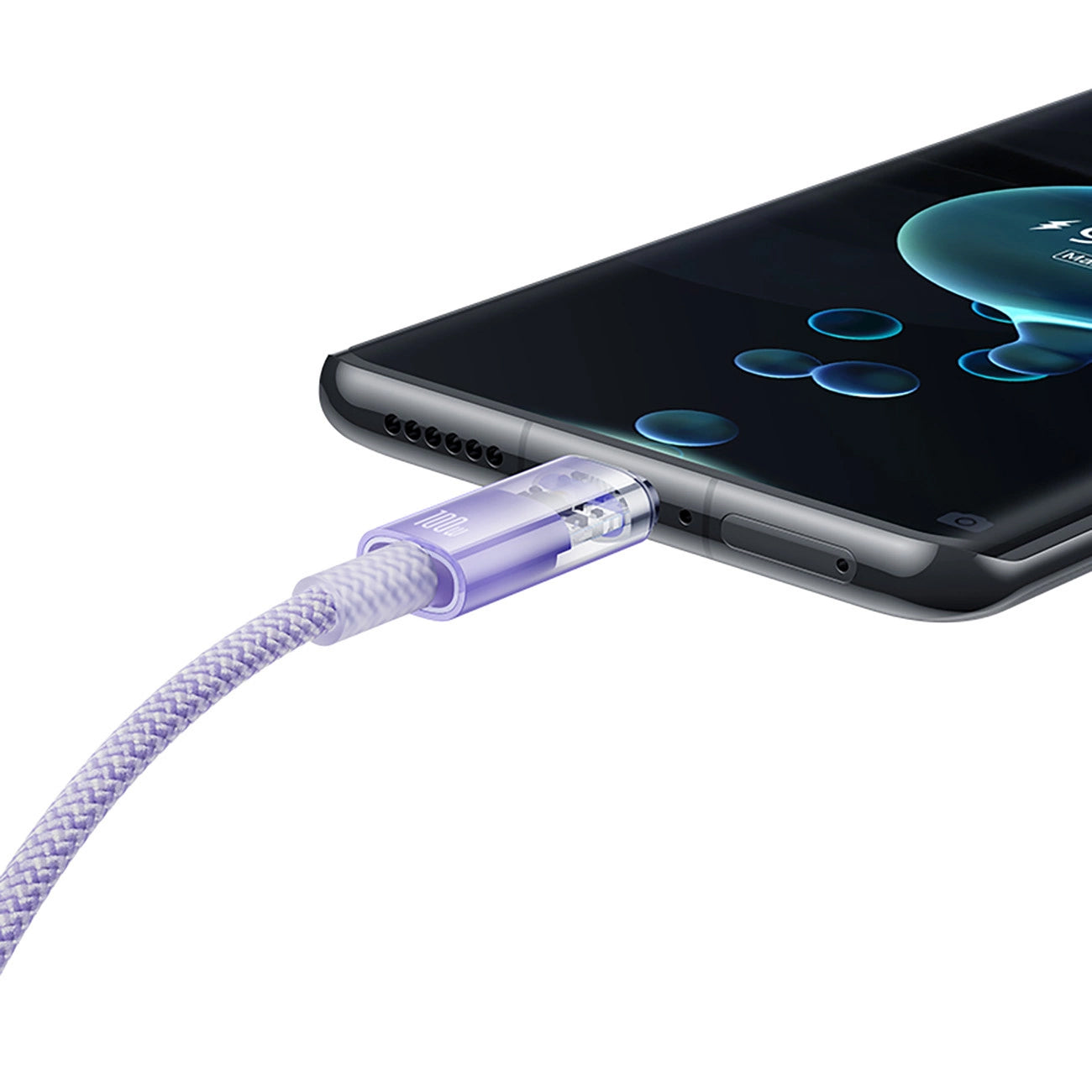 Data- og opladningskabel USB-A - USB-C Baseus Explorer, 100W, 1m, Lilla CATS010405