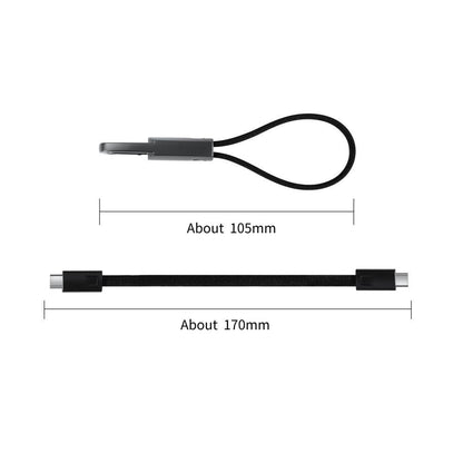 USB-C Data- og Opladningskabel - USB-C Tech-Protect Ultraboost DNA Nøglering, 60W, 0,17m, Grå