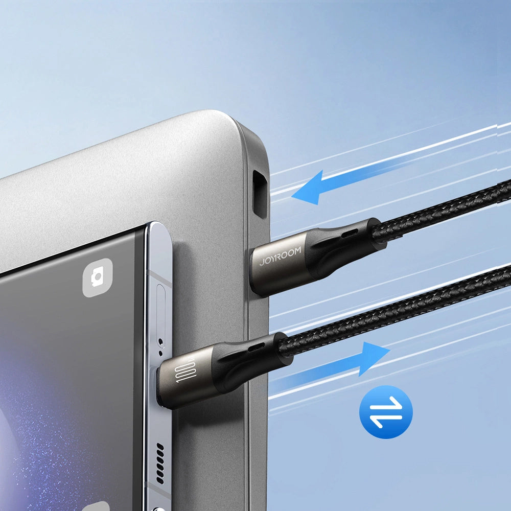 USB-C Data- og Opladningskabel - USB-C Joyroom S-A25 Light-Speed, 100W, 1.2m, Sort