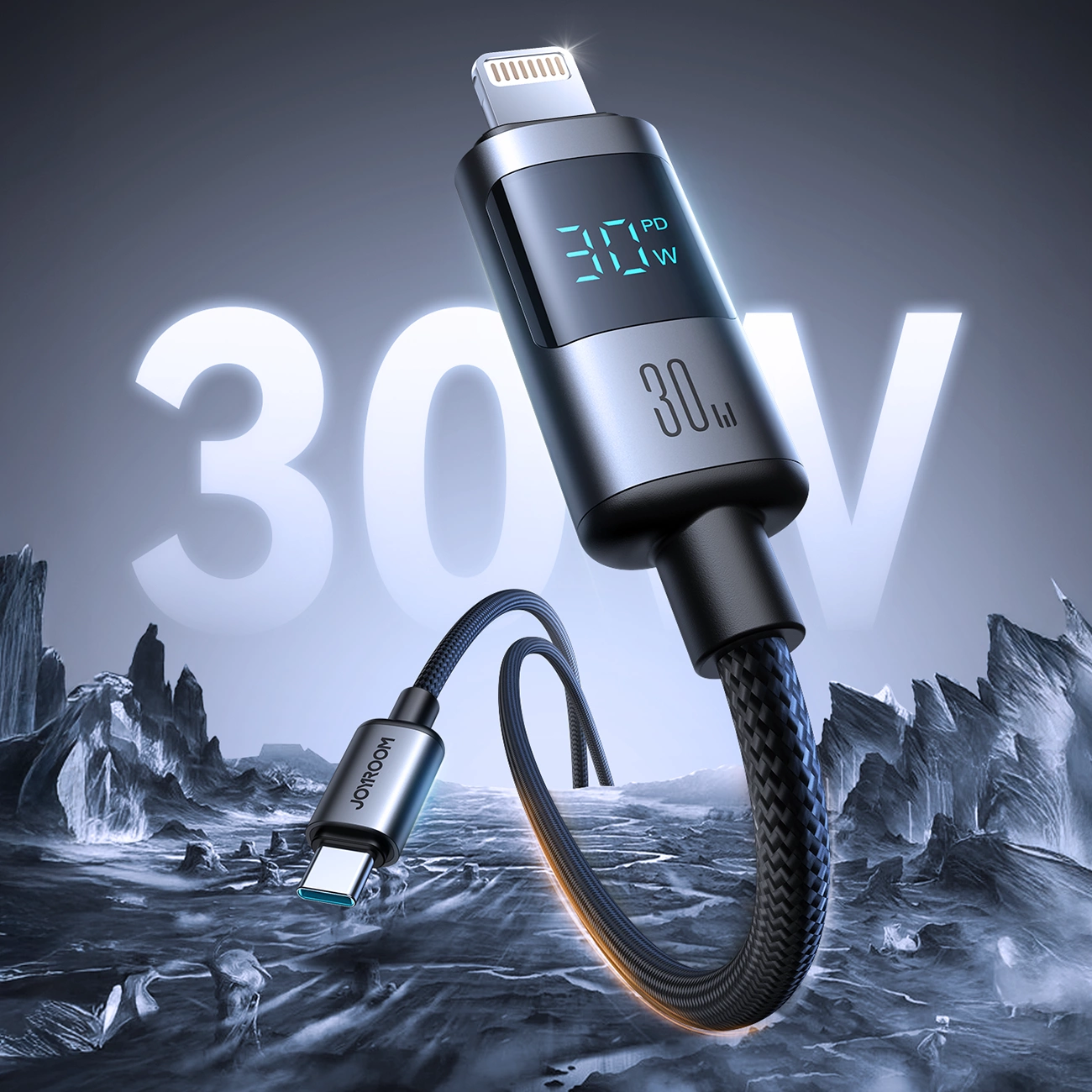 Data- og opladningskabel USB-C - Lightning Joyroom S-A16 Pro Prism Display, 30W, 1.2m, Sort