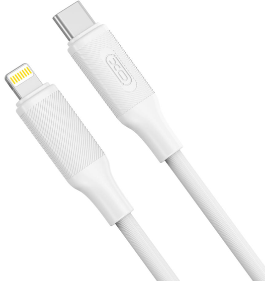 Data- og opladningskabel USB-C - Lightning XO Design NB-Q265A, 27W, 1m, Hvid