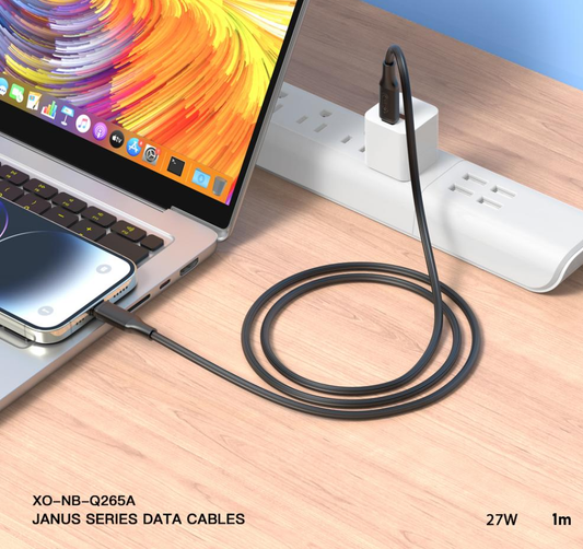 USB-C - Lightning Data og Opladningskabel XO Design NB-Q265A, 27W, 1m, Sort