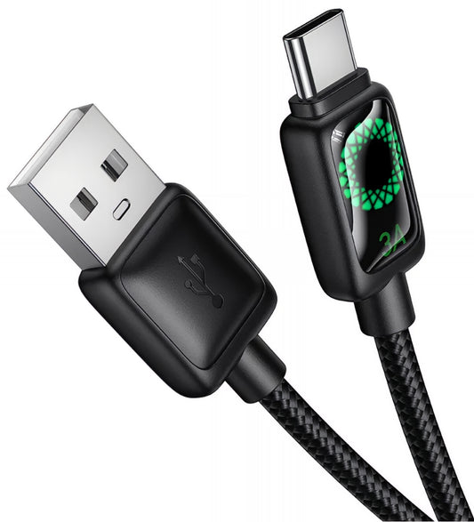 Data- og opladningskabel USB-A - USB-C HOCO U146, 36W, 1.2m, Sort